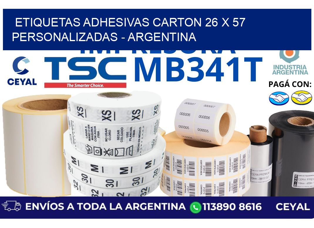 etiquetas adhesivas carton 26 x 57 personalizadas - Argentina