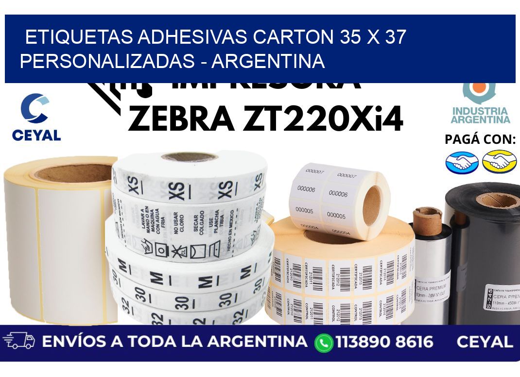 etiquetas adhesivas carton 35 x 37 personalizadas - Argentina
