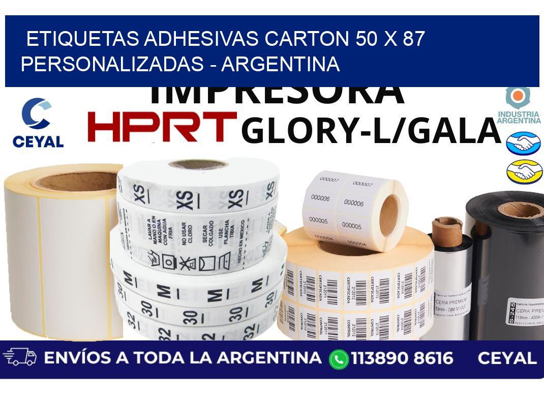 etiquetas adhesivas carton 50 x 87 personalizadas – Argentina
