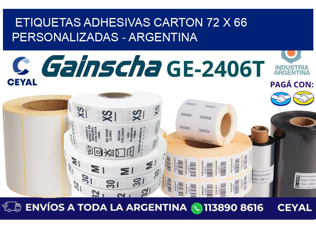etiquetas adhesivas carton 72 x 66 personalizadas – Argentina