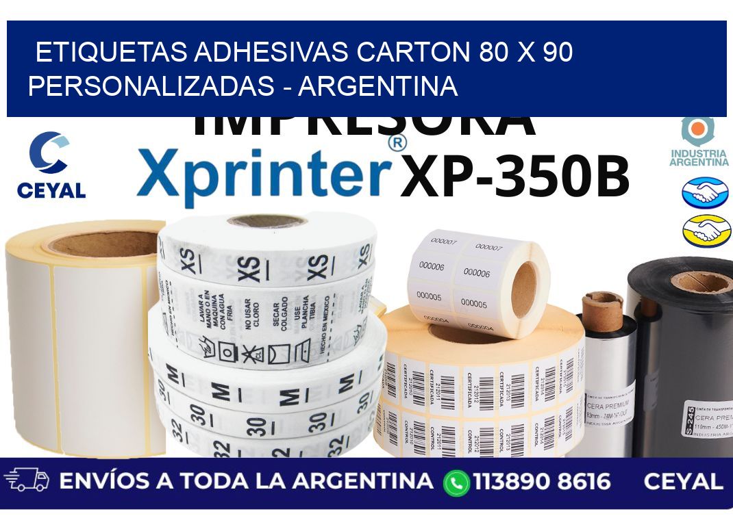 etiquetas adhesivas carton 80 x 90 personalizadas - Argentina