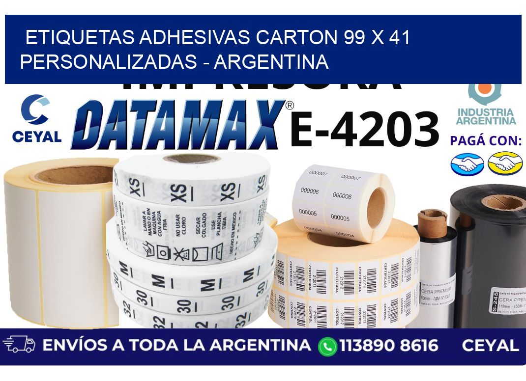 etiquetas adhesivas carton 99 x 41 personalizadas – Argentina