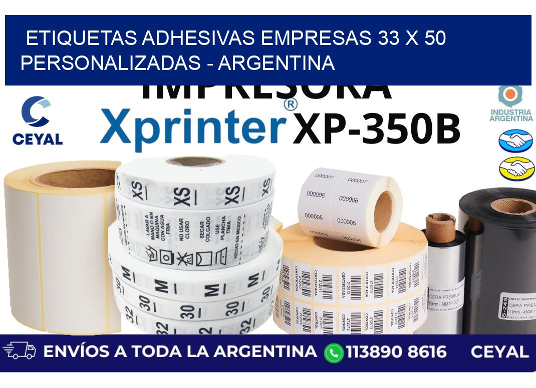 etiquetas adhesivas empresas 33 x 50 personalizadas - Argentina