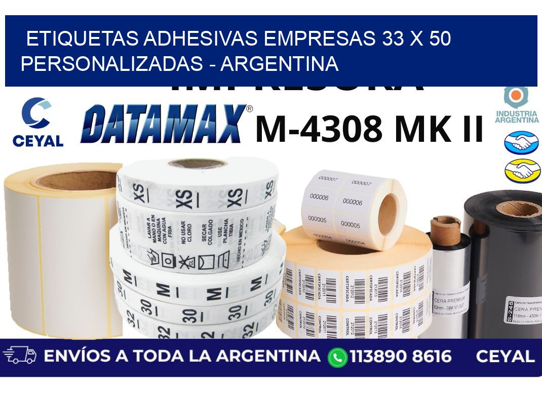 etiquetas adhesivas empresas 33 x 50 personalizadas – Argentina