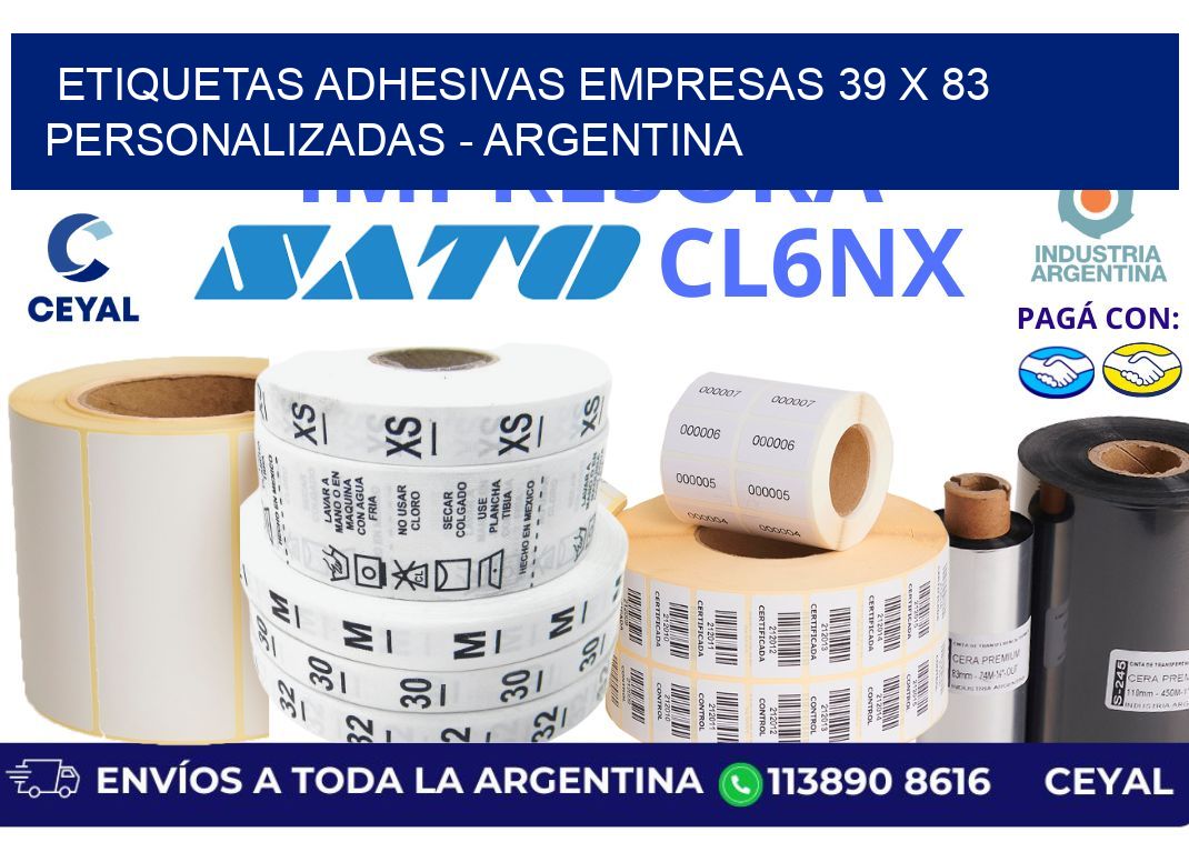 etiquetas adhesivas empresas 39 x 83 personalizadas – Argentina