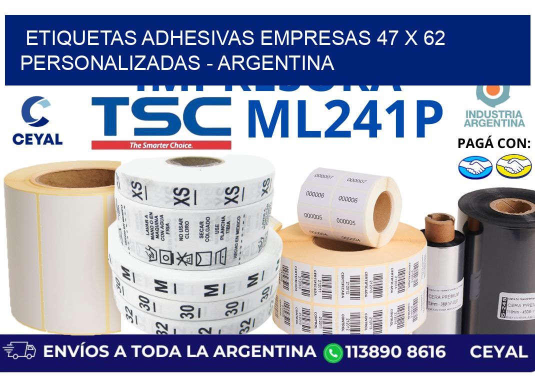 etiquetas adhesivas empresas 47 x 62 personalizadas - Argentina