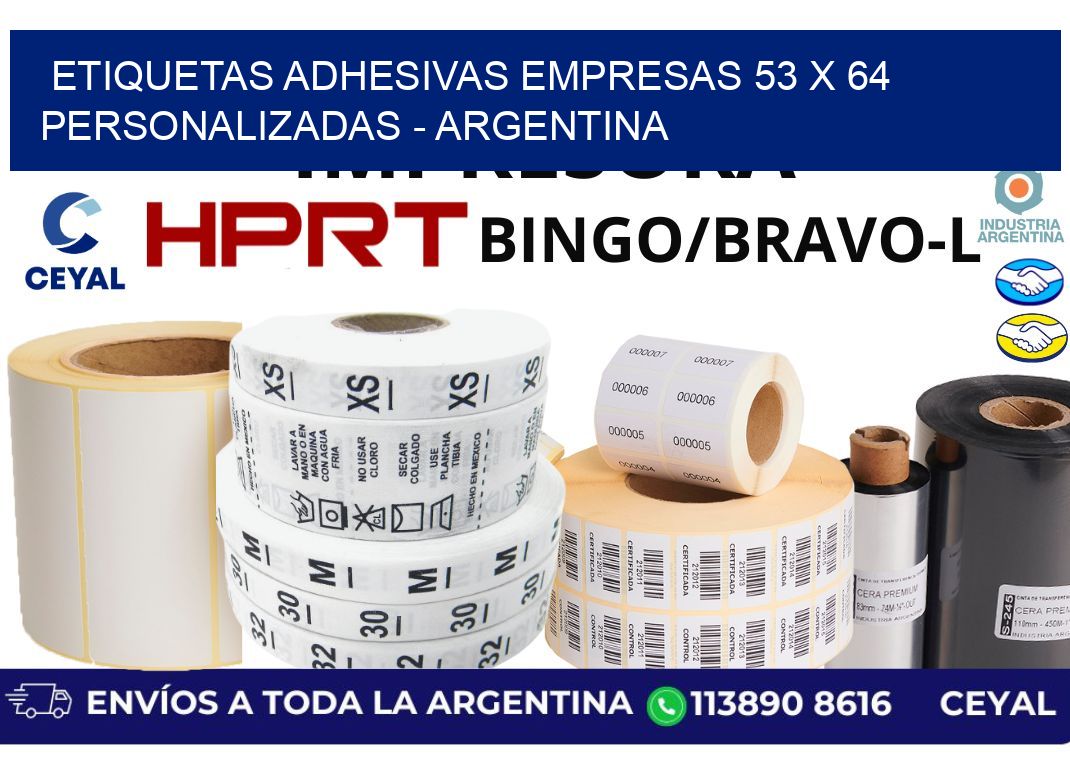 etiquetas adhesivas empresas 53 x 64 personalizadas - Argentina