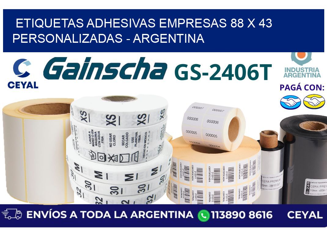 etiquetas adhesivas empresas 88 x 43 personalizadas – Argentina