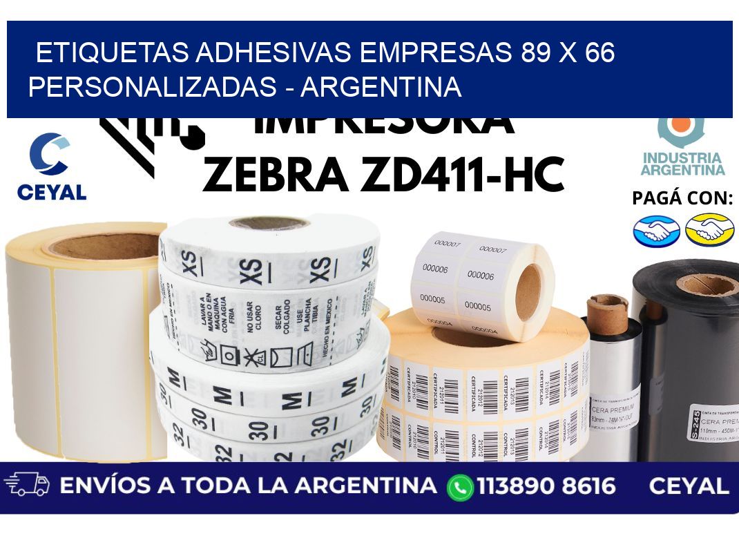 etiquetas adhesivas empresas 89 x 66 personalizadas - Argentina