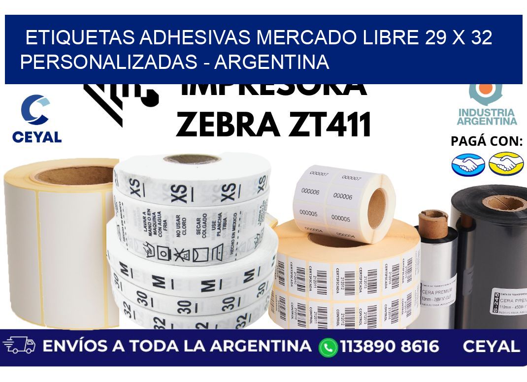 etiquetas adhesivas mercado libre 29 x 32 personalizadas – Argentina