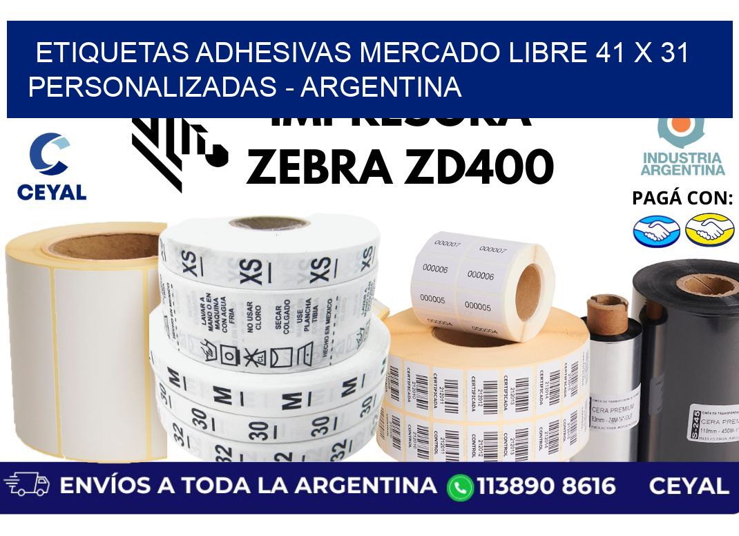 etiquetas adhesivas mercado libre 41 x 31 personalizadas – Argentina