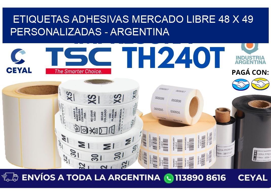 etiquetas adhesivas mercado libre 48 x 49 personalizadas - Argentina