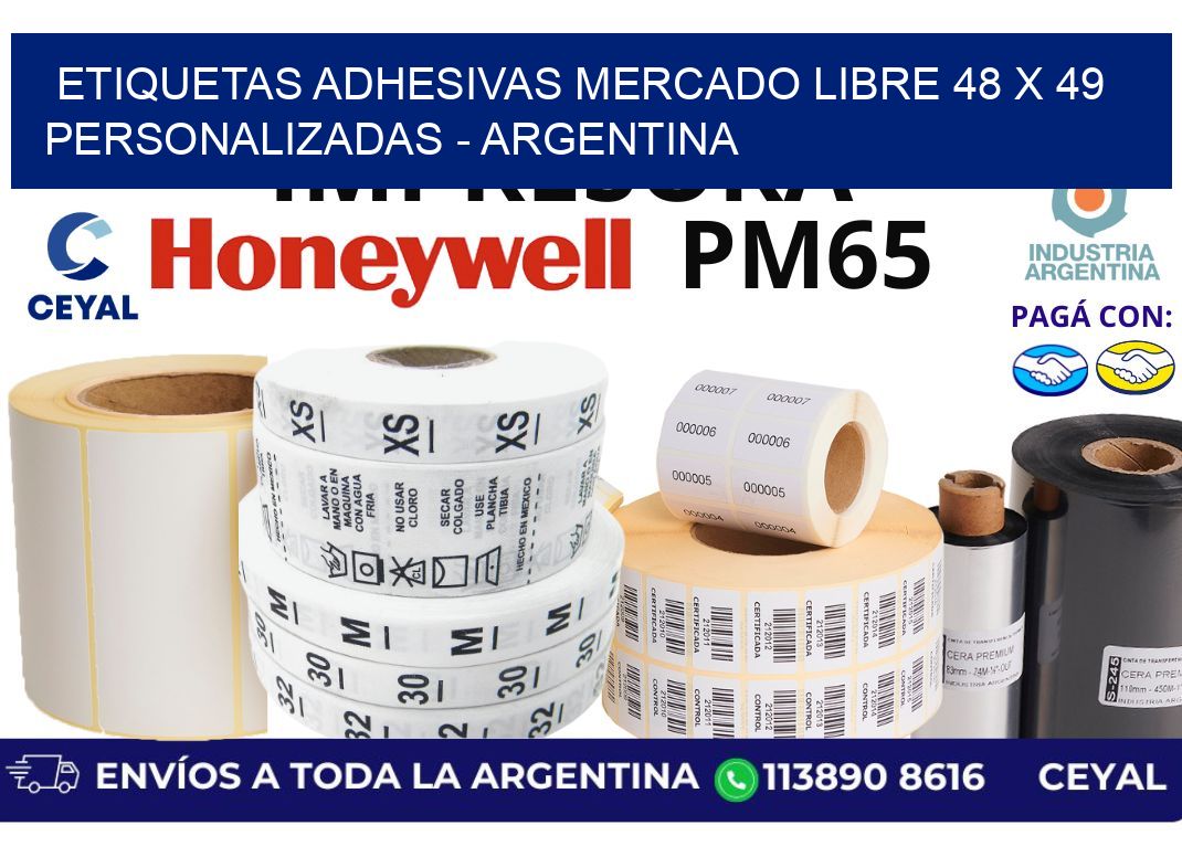 etiquetas adhesivas mercado libre 48 x 49 personalizadas – Argentina