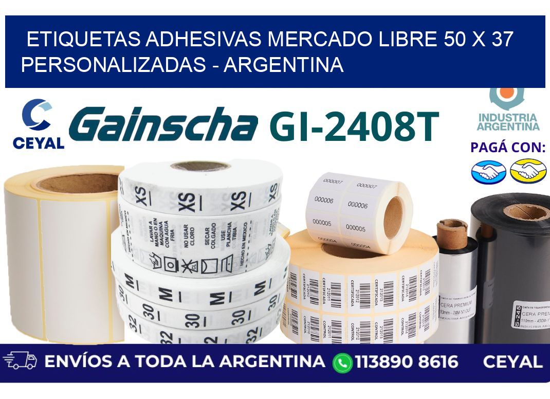etiquetas adhesivas mercado libre 50 x 37 personalizadas – Argentina