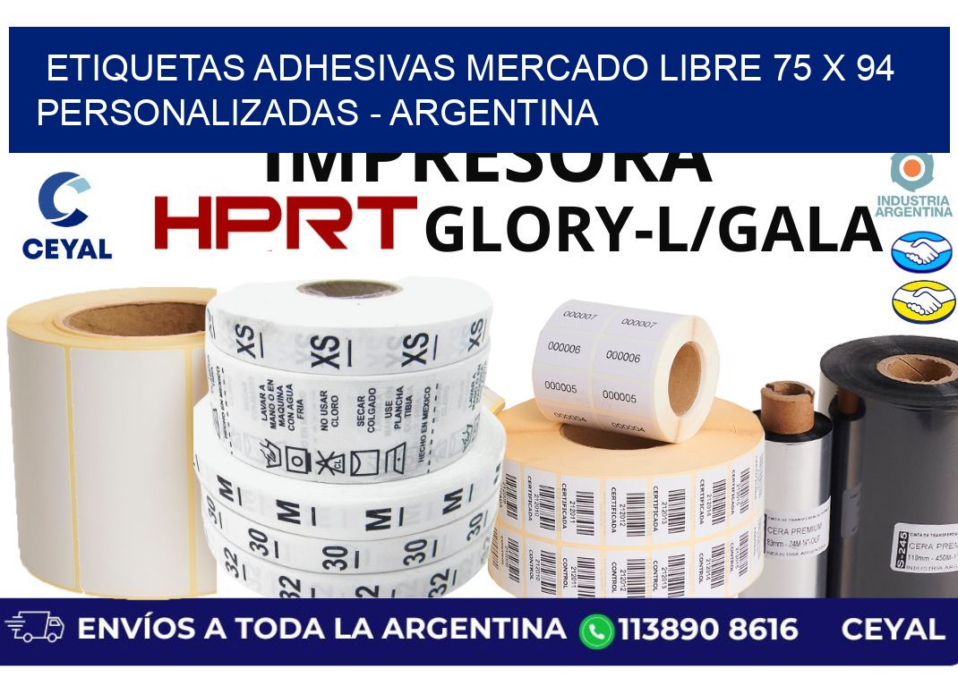 etiquetas adhesivas mercado libre 75 x 94 personalizadas - Argentina