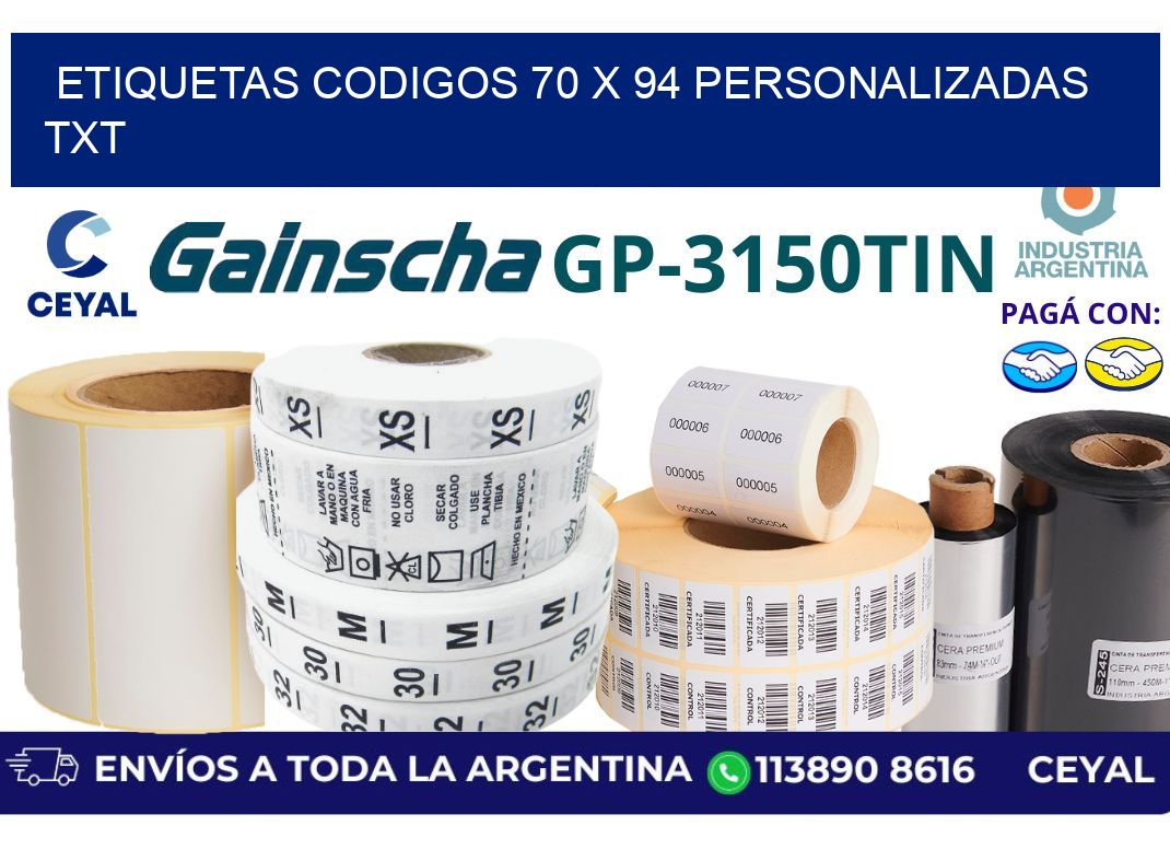 etiquetas codigos 70 x 94 personalizadas txt