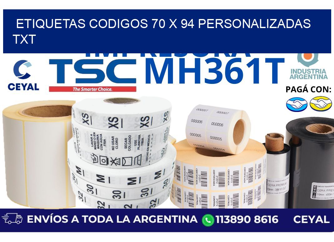 etiquetas codigos 70 x 94 personalizadas txt