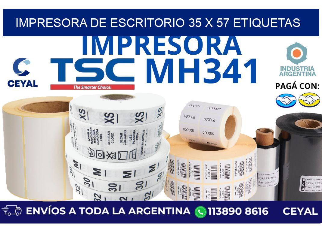 impresora de escritorio 35 x 57 etiquetas