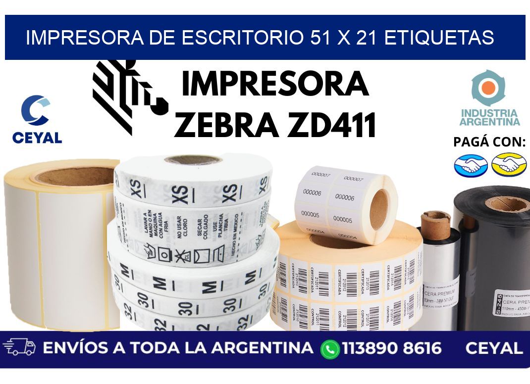 impresora de escritorio 51 x 21 etiquetas