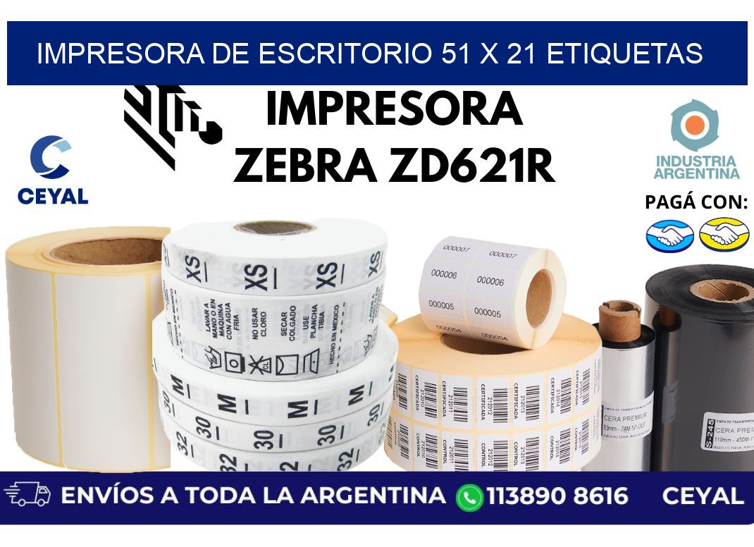 impresora de escritorio 51 x 21 etiquetas