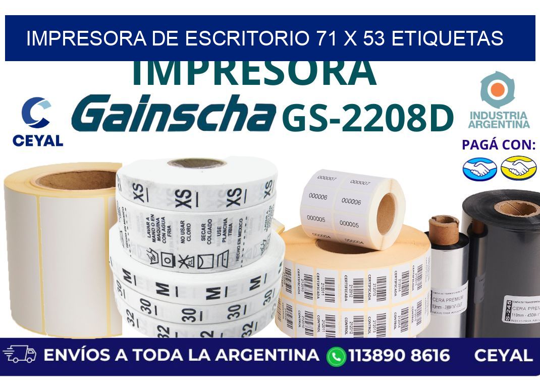 impresora de escritorio 71 x 53 etiquetas