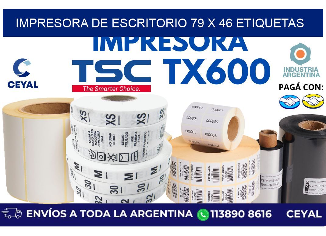impresora de escritorio 79 x 46 etiquetas