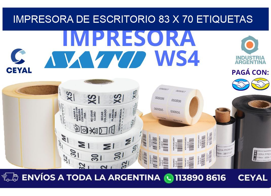impresora de escritorio 83 x 70 etiquetas