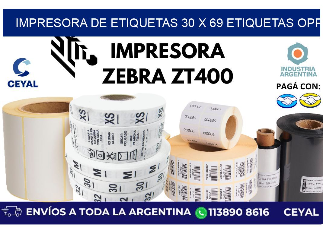 impresora de etiquetas 30 x 69 etiquetas opp
