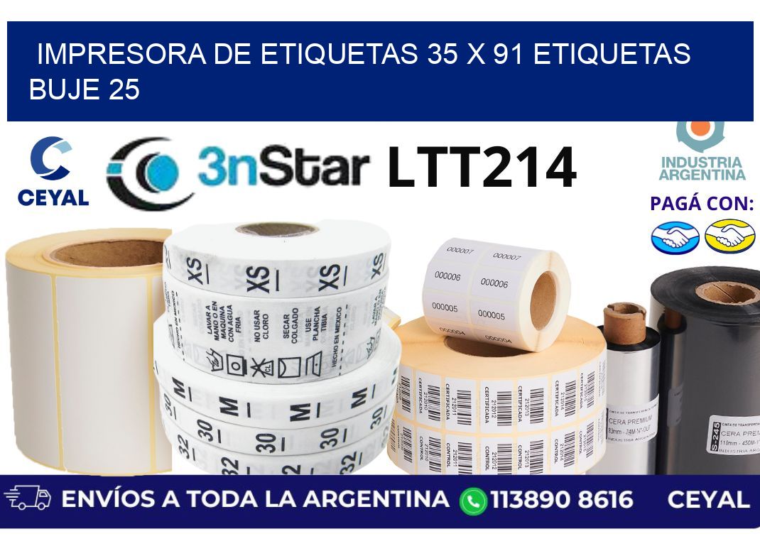 impresora de etiquetas 35 x 91 etiquetas  buje 25