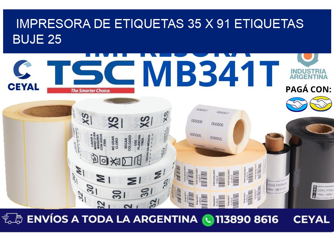 impresora de etiquetas 35 x 91 etiquetas  buje 25
