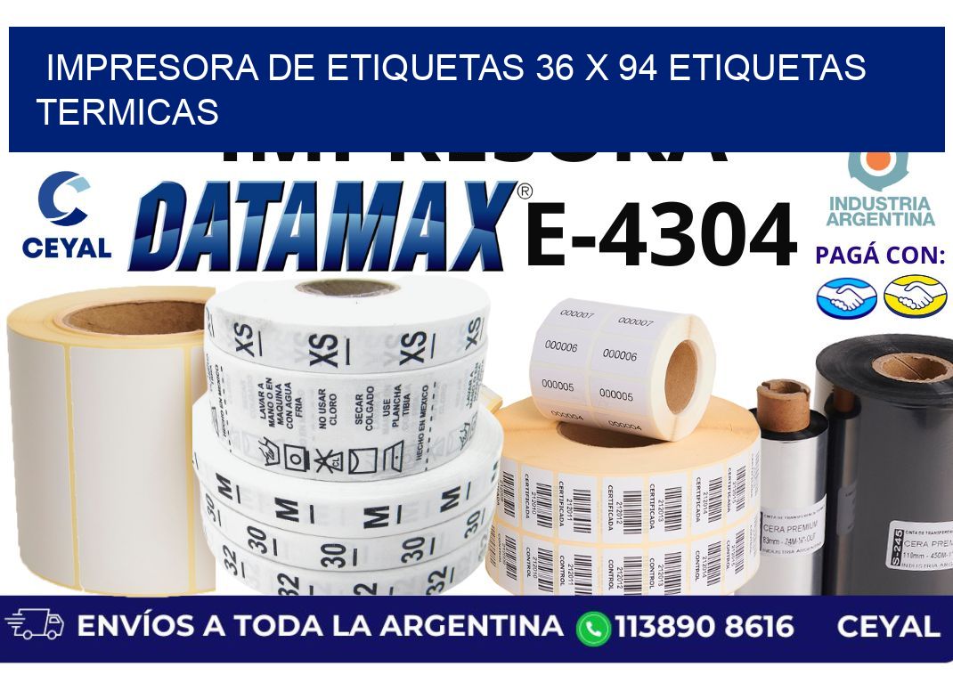 impresora de etiquetas 36 x 94 etiquetas termicas
