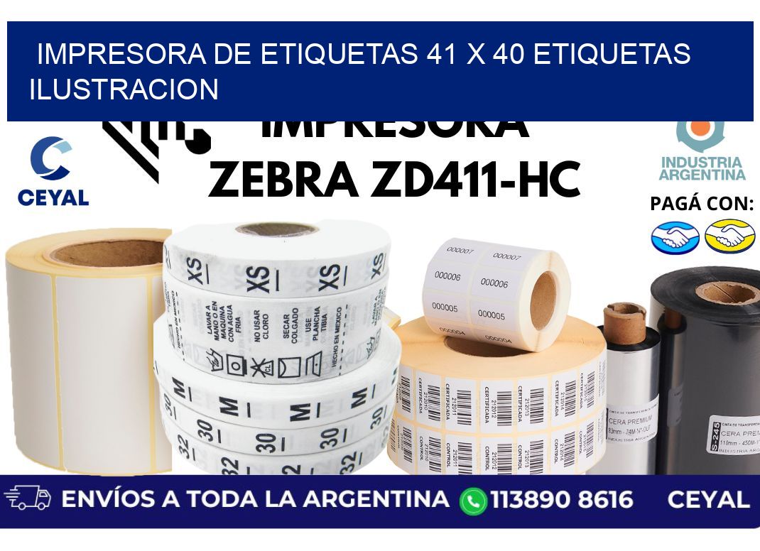 impresora de etiquetas 41 x 40 etiquetas ilustracion