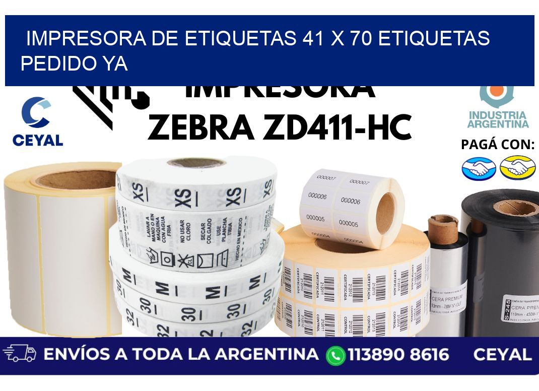 impresora de etiquetas 41 x 70 etiquetas pedido ya