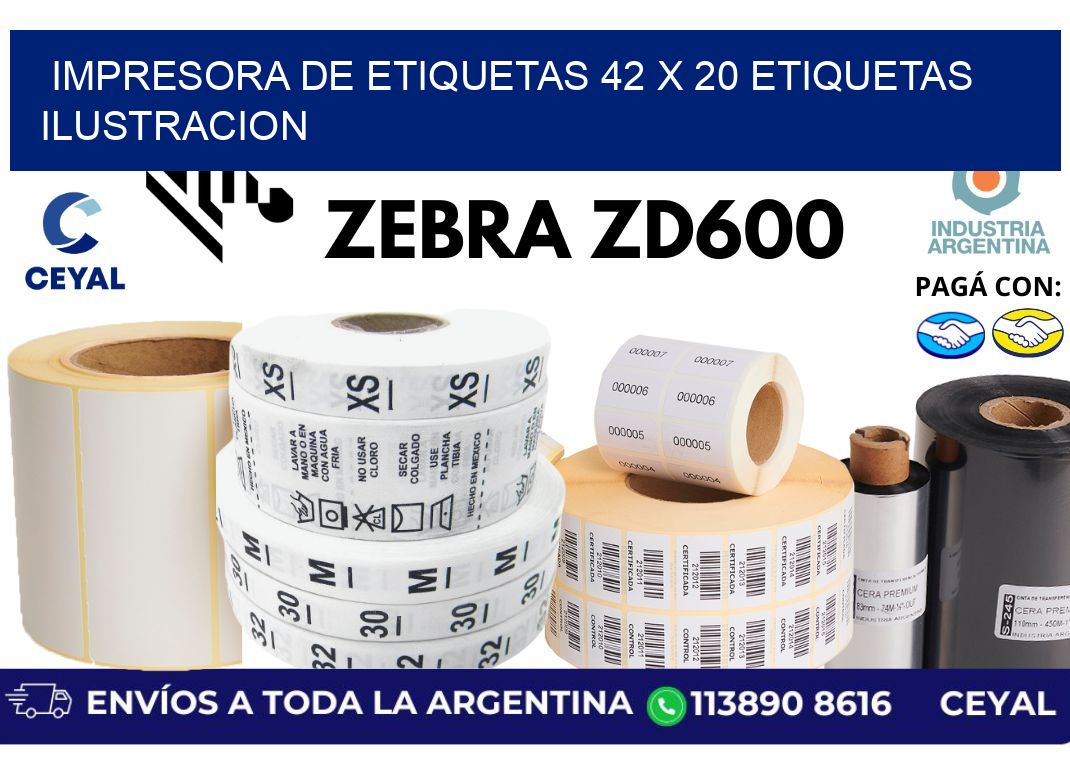 impresora de etiquetas 42 x 20 etiquetas ilustracion