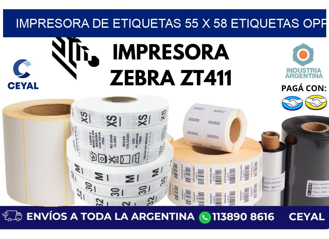 impresora de etiquetas 55 x 58 etiquetas opp