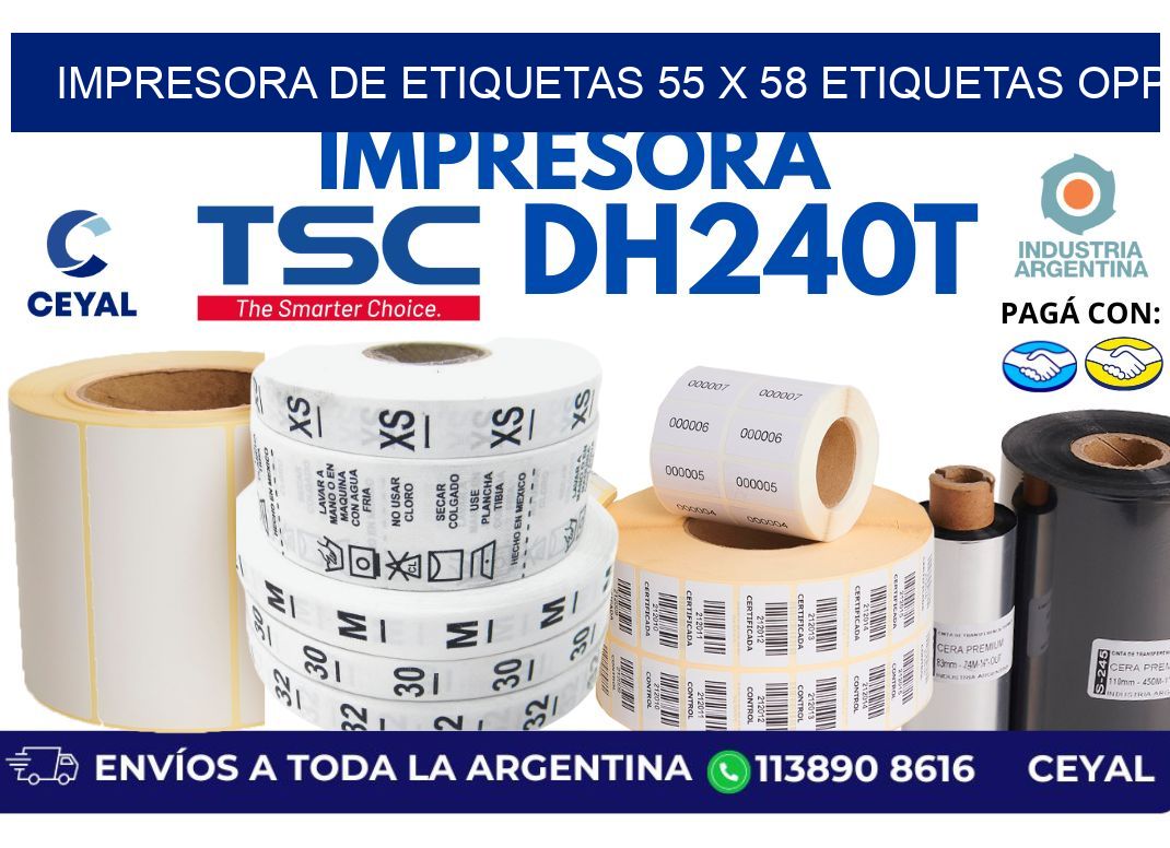 impresora de etiquetas 55 x 58 etiquetas opp