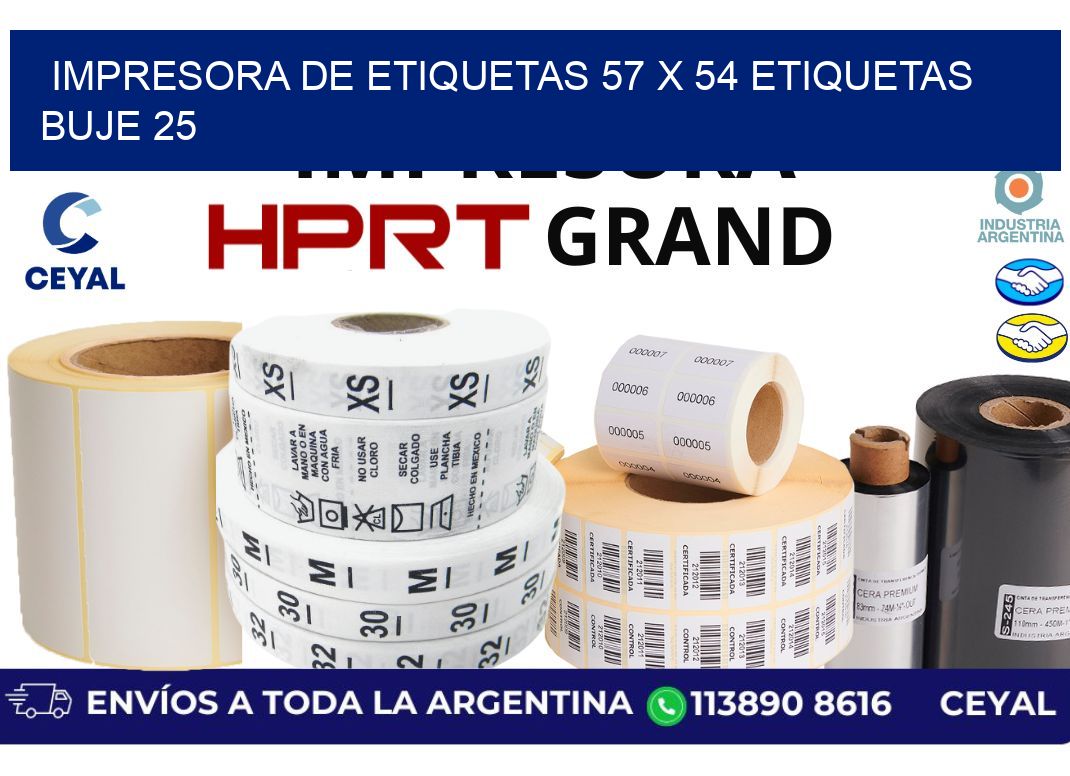 impresora de etiquetas 57 x 54 etiquetas  buje 25