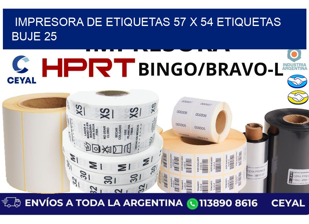 impresora de etiquetas 57 x 54 etiquetas  buje 25