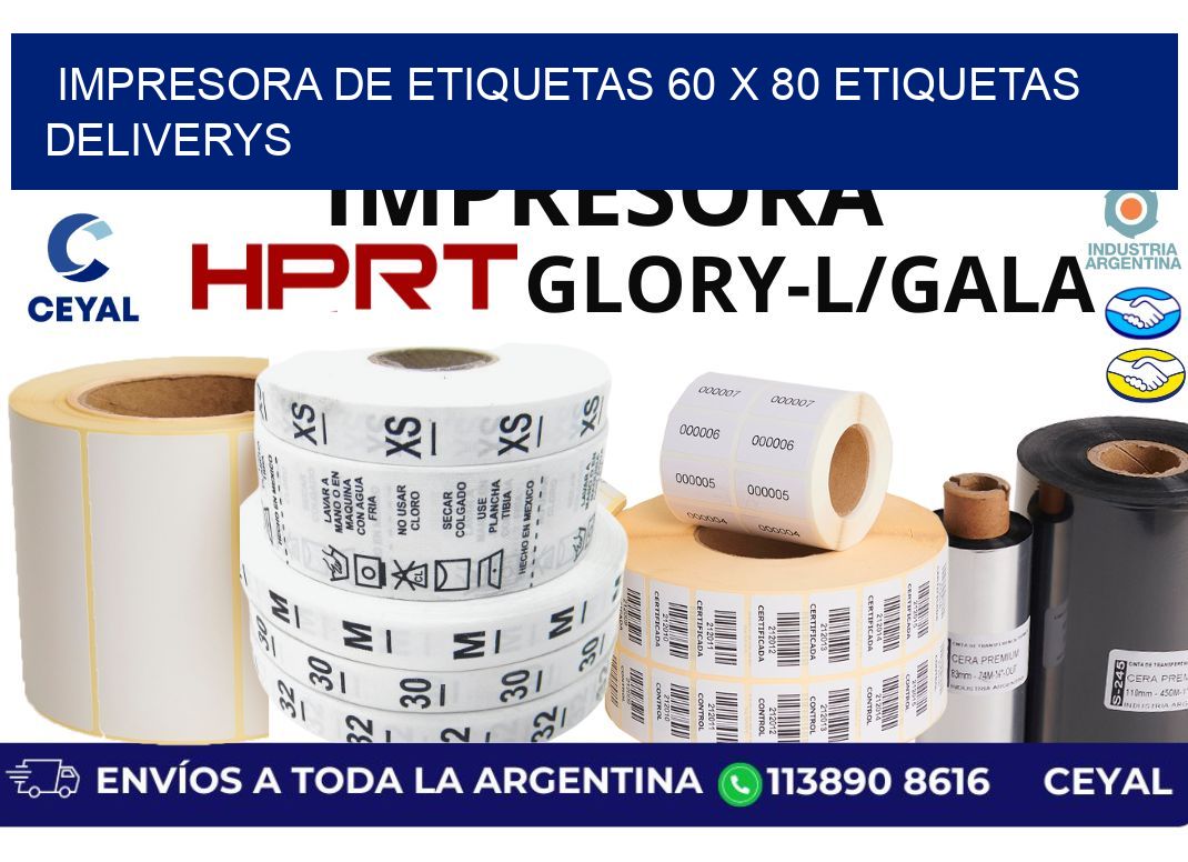 impresora de etiquetas 60 x 80 etiquetas deliverys