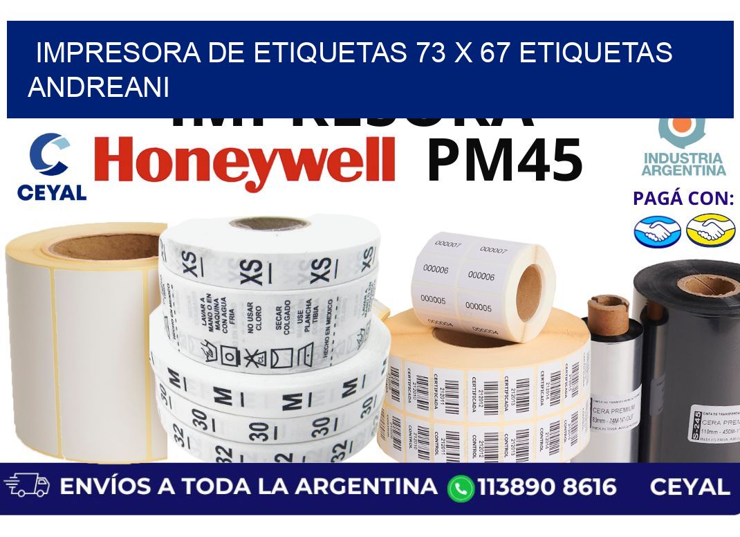 impresora de etiquetas 73 x 67 etiquetas andreani