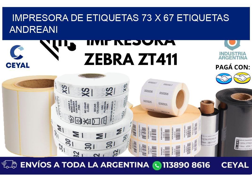 impresora de etiquetas 73 x 67 etiquetas andreani
