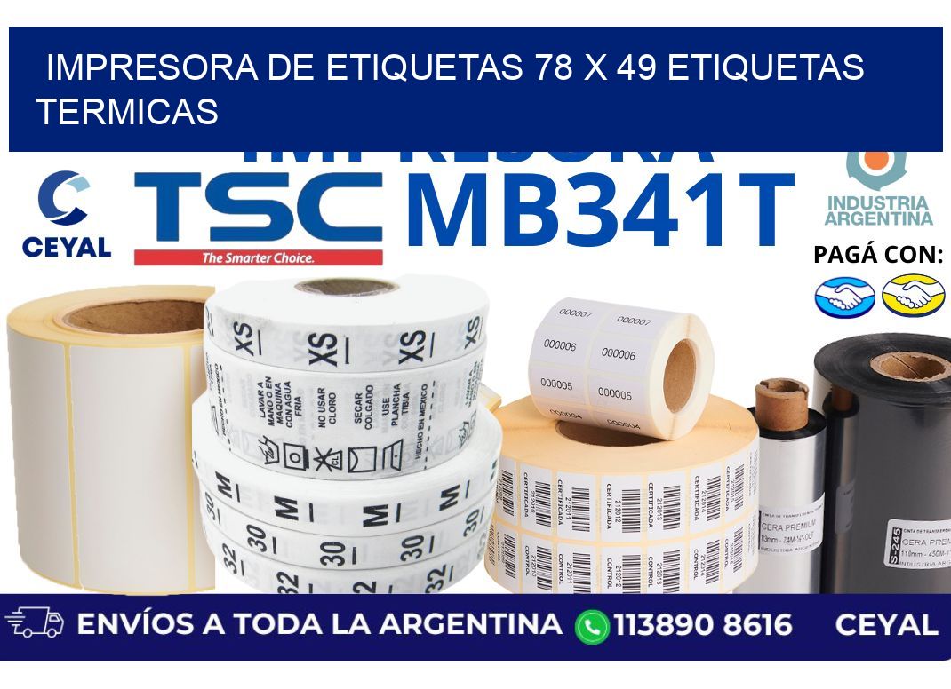 impresora de etiquetas 78 x 49 etiquetas termicas