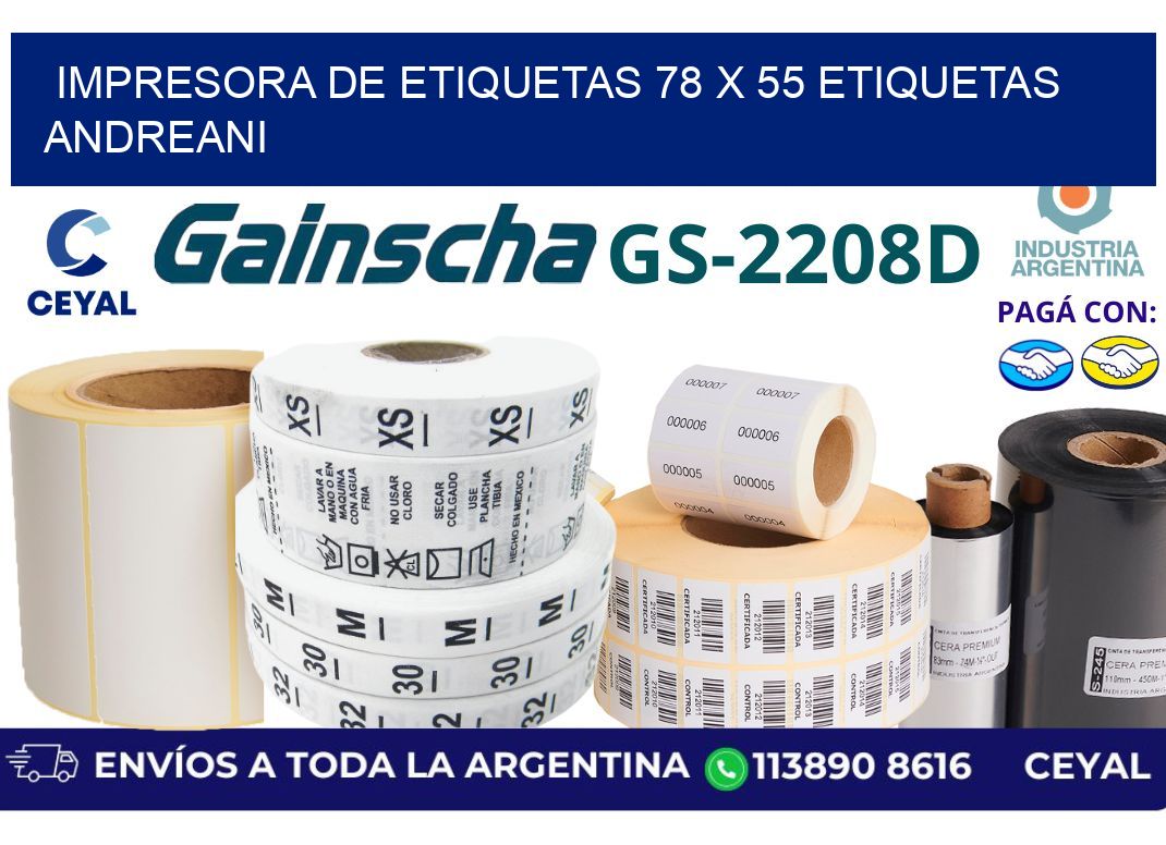 impresora de etiquetas 78 x 55 etiquetas andreani
