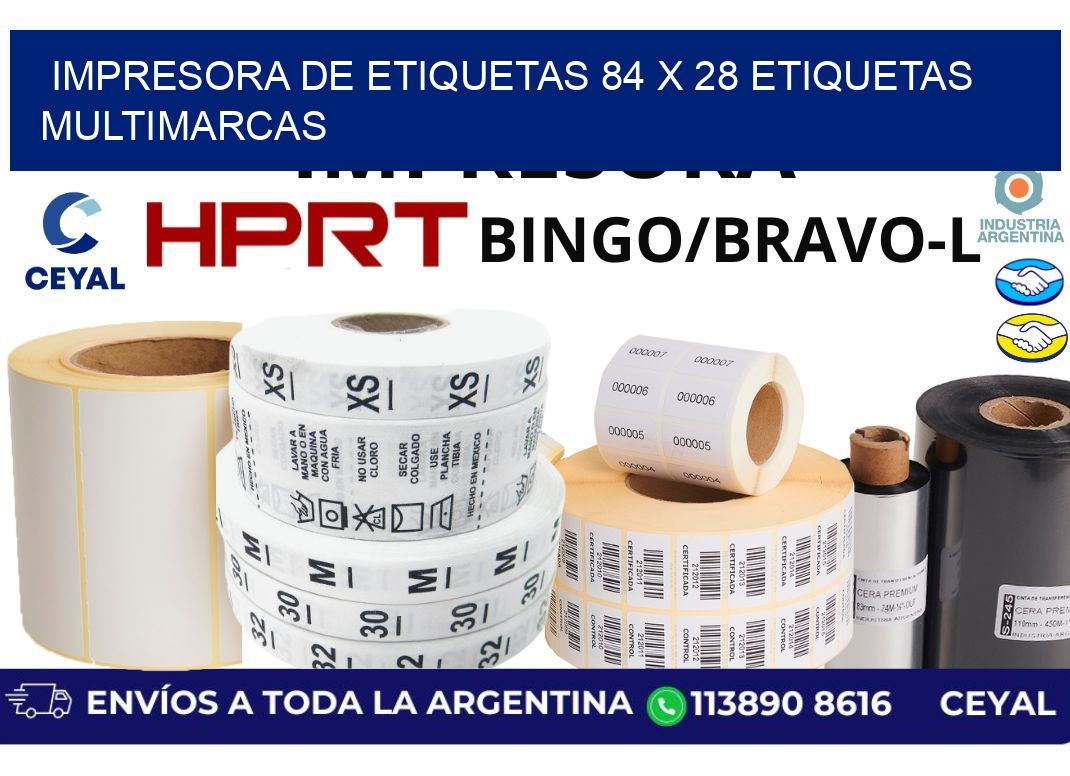 impresora de etiquetas 84 x 28 etiquetas multimarcas