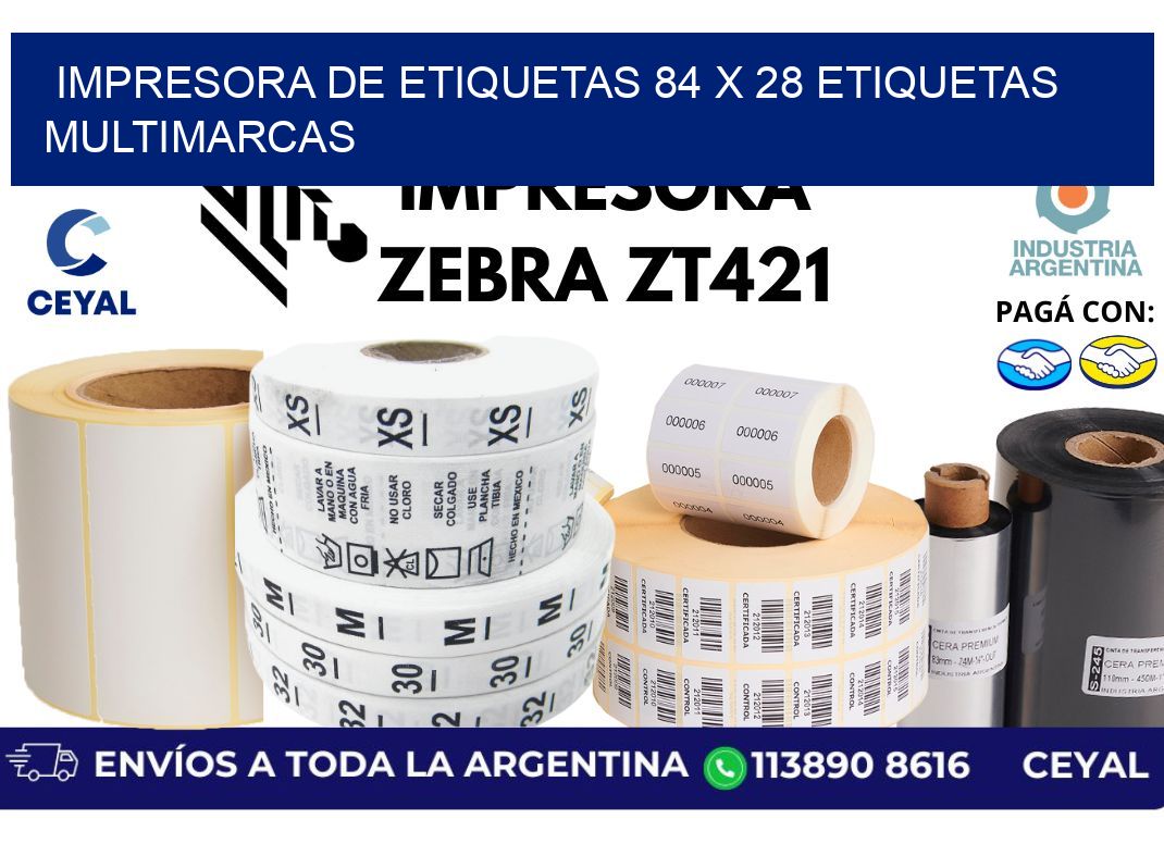 impresora de etiquetas 84 x 28 etiquetas multimarcas