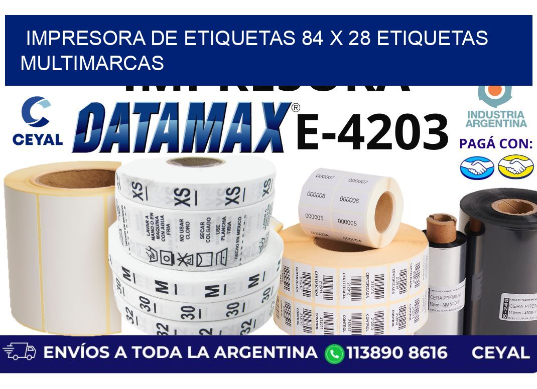 impresora de etiquetas 84 x 28 etiquetas multimarcas