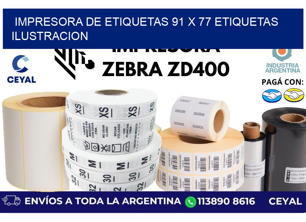 impresora de etiquetas 91 x 77 etiquetas ilustracion