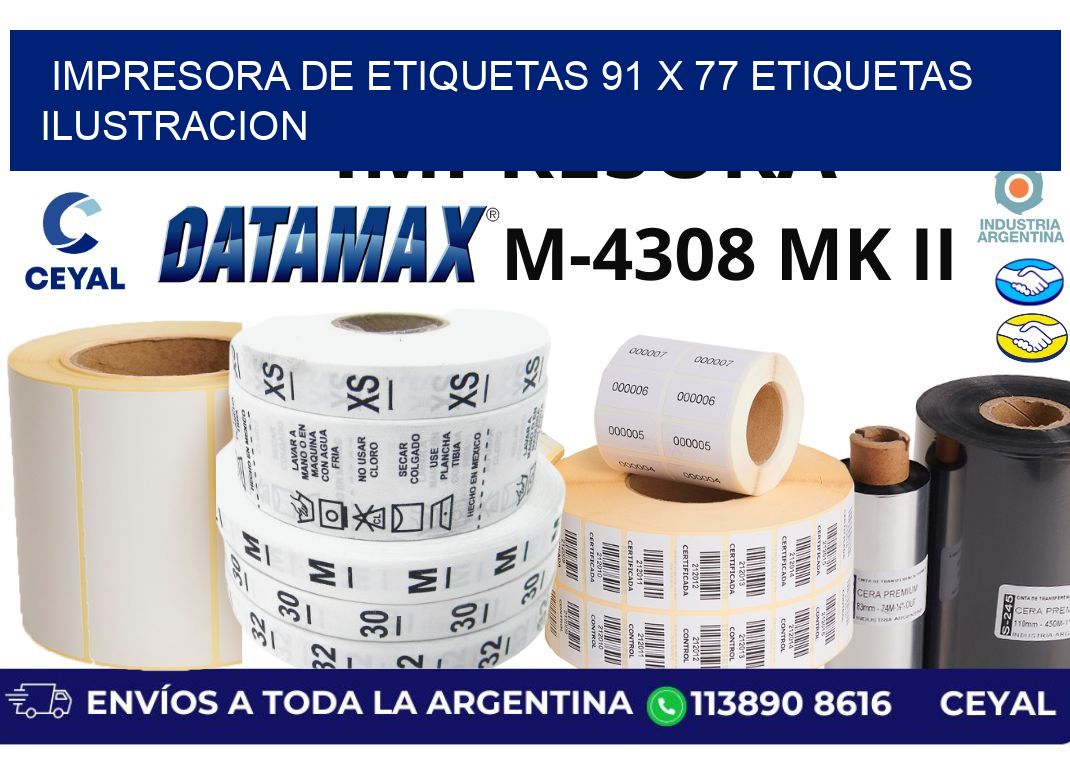impresora de etiquetas 91 x 77 etiquetas ilustracion