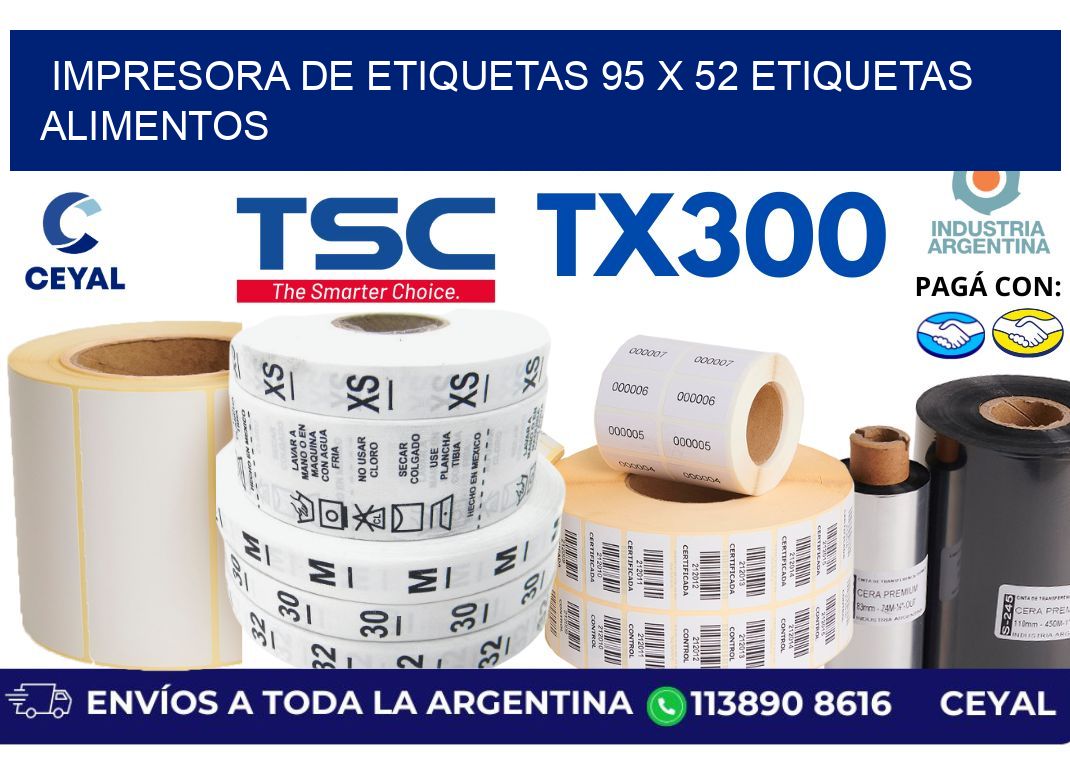 impresora de etiquetas 95 x 52 etiquetas alimentos