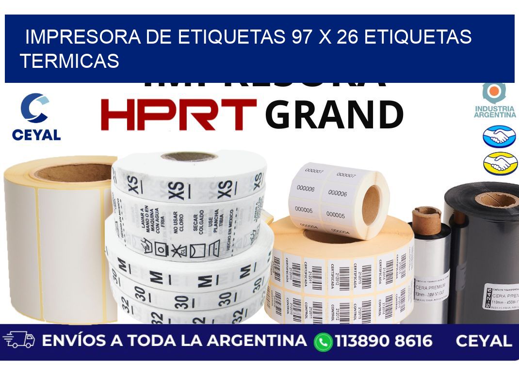 impresora de etiquetas 97 x 26 etiquetas termicas